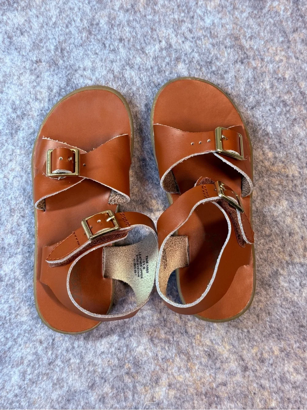 FootMates Kids Brown Leather Buckle Sandals with Straps Size 11 Girls Foot Mates